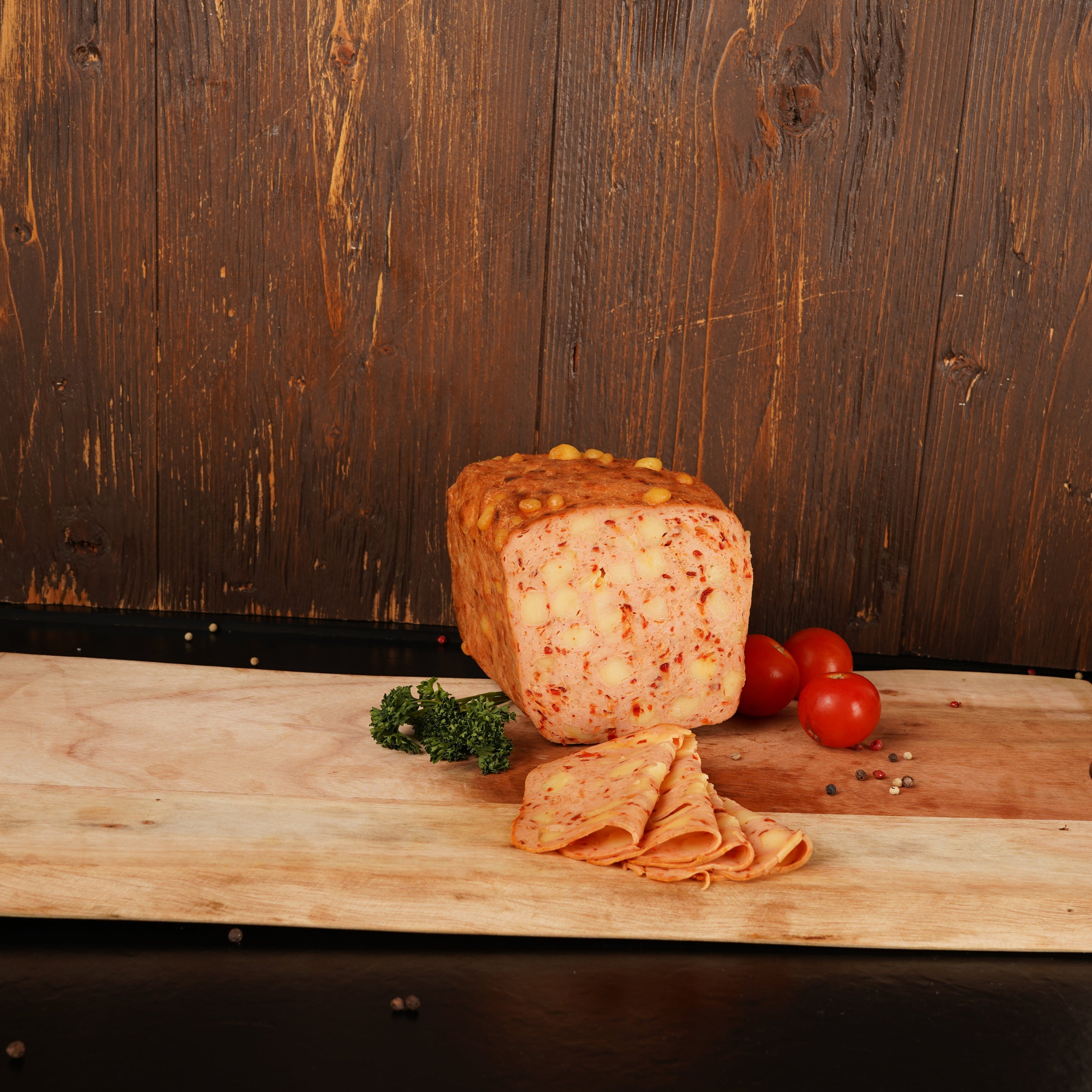 Chili-Cheese- Fleischkäse